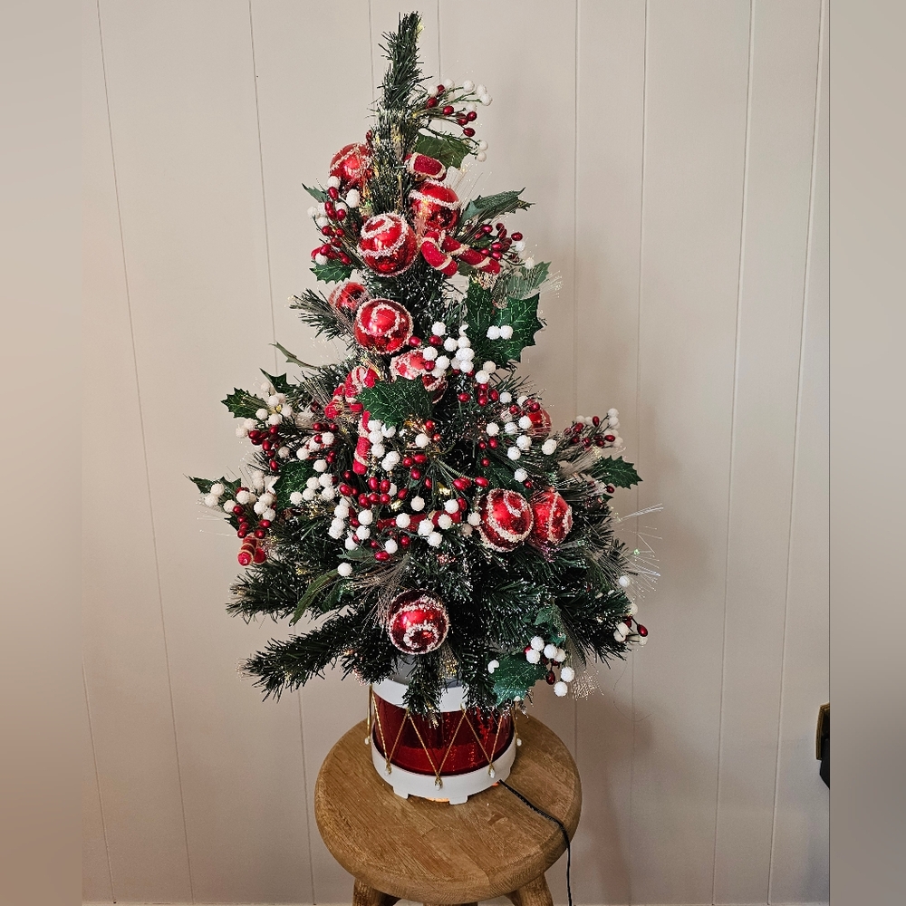 Vintage Color Changing Fiber Optic Christmas Tree 36 Inch Tabletop